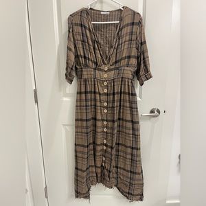 Free People Cp Shades Women's Laura Plaid Midi Dress